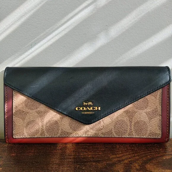 COACH Signature Color Block Slim Wallet - Picture 10 of 11